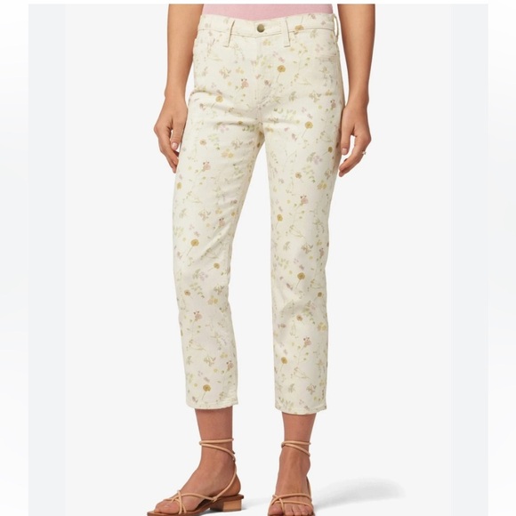NEW Joe's Jeans The Scout Flower In Your Pocket Floral cropped cream jeans, 29 - Picture 4 of 13